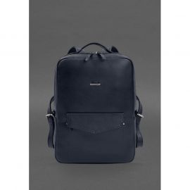 Кожаный городской рюкзак на молнии Cooper maxi синий, фото 1