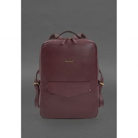 Кожаный городской рюкзак на молнии Cooper maxi бордовый, фото 1