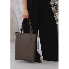 Кожаный шоппер Nancy темно-бежевый, фото 1