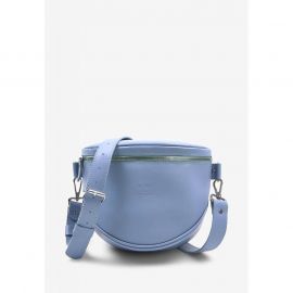 Кожаная сумка поясная-кроссбоди Vacation голубой краст, фото 1