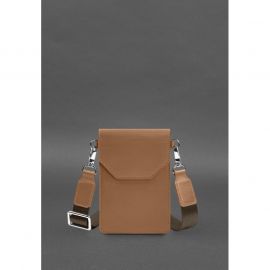 Кожаная сумка-чехол для телефона maxi Карамель, фото 1