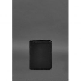 Кожаная обложка для водительского удостоверения, ID и пластиковых карт 2.1 черная, фото 1