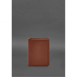 Кожаная обложка для водительского удостоверения, ID и пластиковых карт 2.1 светло-коричневая, фото 1