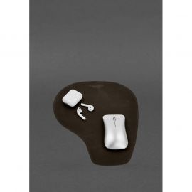 Коврик для мышки &amp;quot;Грушка&amp;quot; из натуральной кожи темно-коричневый Crazy Horse, фото 1