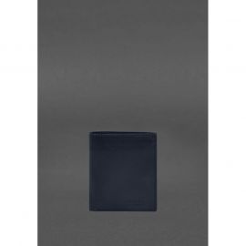 Кожаное портмоне на кнопке Brut синий краст, фото 1