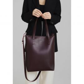 Кожаный шоппер Nancy бордовая, фото 1