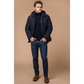 Мужская зимняя куртка синего цвета короткая модель 30538, фото 1