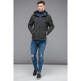 Темно-серая мужская осенне-весенняя ветровка молодежная модель 24242, фото 1