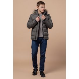 Куртка мужская короткая цвет сафари зимняя модель 18540, фото 1