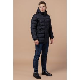 Куртка оригинальная мужская темно-синяя на зиму модель 13542, фото 1