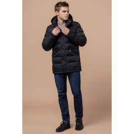 Черная мужская куртка зимняя с качественной фурнитурой модель 13542, фото 1