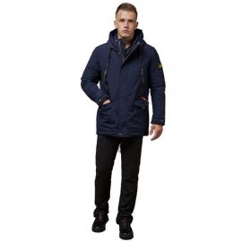 Зимняя парка прямого фасона мужская цвет синий-хаки модель 1533, фото 1