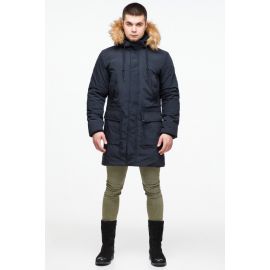Парка мужская темно-синяя молодежная зимняя модель 25690, фото 1