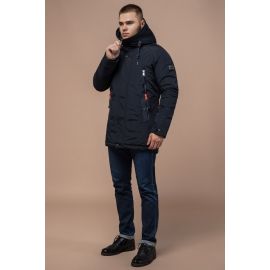 Парка зимняя темно-синяя мужская теплая модель 3587, фото 1
