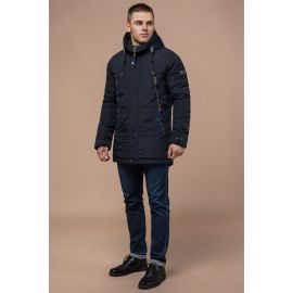 Темно-синяя мужская парка на зиму модель 3587, фото 1