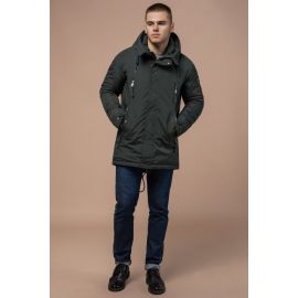 Парка мужская стандартной длины зимняя цвета хаки модель 3587, фото 1