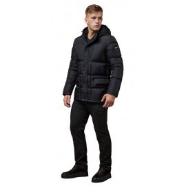 Зимняя куртка качественного пошива мужская цвет графит модель 2609, фото 1