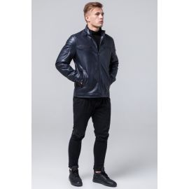 Темно-синяя мужская молодежная осенне-весенняя куртка модель 2612, фото 1