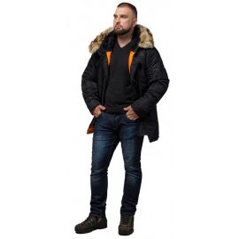 Зимняя мужская парка черного цвета модель 4576, фото 1