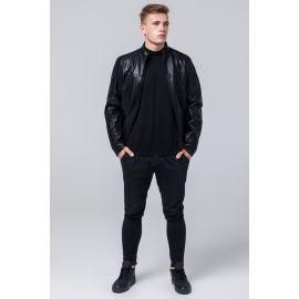 Черная куртка молодежная осенне-весенняя на молнии модель 2825, фото 1