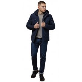 Мужская зимняя куртка с капюшоном цвет синий модель 1698, фото 1