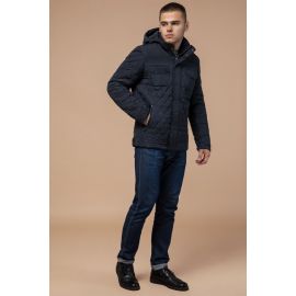 Мужская темно-синяя качественная куртка зимняя модель 1698, фото 1