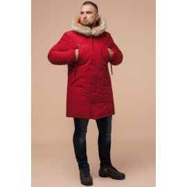 Красная парка зимняя мужская модель 13475, фото 1