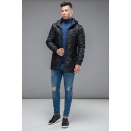 Черная парка молодежная осенне-весенняя мужская модель 45532, фото 1