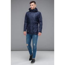 Темно-синяя куртка 2 в 1 осенне-весенняя молодежная мужская модель 12121, фото 1