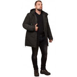 Коричневая парка мужская зимняя с капюшоном модель 19058, фото 1