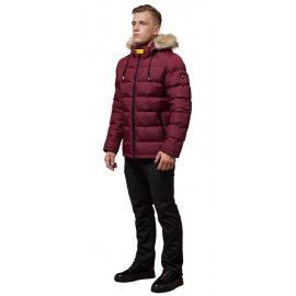 Бордово-черная куртка для мужчин зимняя модель 38268, фото 1