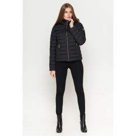 Черный женский молодежный пуховик осенне-весенний модель 25115, фото 1