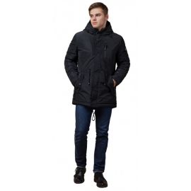 Парка черная зимняя мужская с водозащитным покрытием модель 49720, фото 1