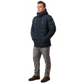 Брендовая куртка синяя мужская на зиму модель 38828, фото 1
