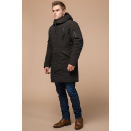 Парка коричневая мужская зимняя удлиненная модель 23675, фото 1