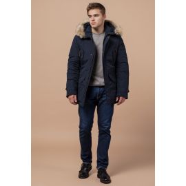 Мужская синяя парка зимняя стандартной длины модель 32450, фото 1