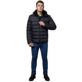 Куртка зимняя графитового цвета для мужчин теплая модель 24324, фото 1