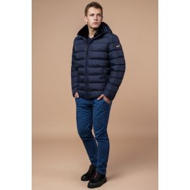 Куртка темно-синяя брендовая для мужчин зимняя модель 24324, фото 1