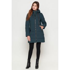 Зимний молодежный бирюзовый пуховик женский модель 25125, фото 1