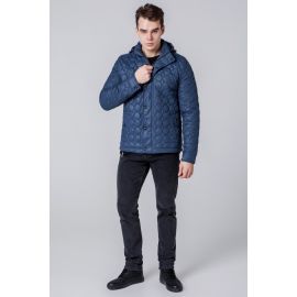 Мужская осенне-весенняя ветровка короткая цвета индиго модель 1386, фото 1