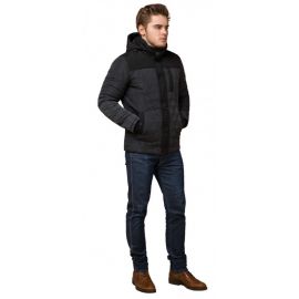 Мужская графитовая куртка зимняя прямого кроя модель 30538, фото 1