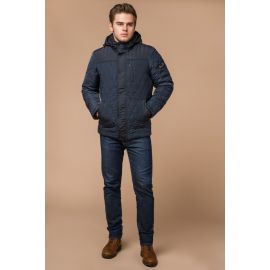 Светло-синяя куртка зимняя на кнопках для мужчин модель 30538, фото 1