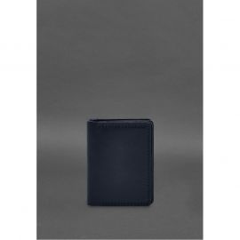 Кожаная обложка для водительского удостоверения, ID и пластиковых карт 2.1 синяя, фото 1