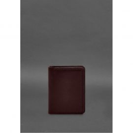 Кожаная обложка для водительского удостоверения, ID и пластиковых карт 2.1 бордовая, фото 1