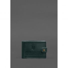 Кожаная обложка-портмоне на удостоверение ДСНС зеленая, фото 1