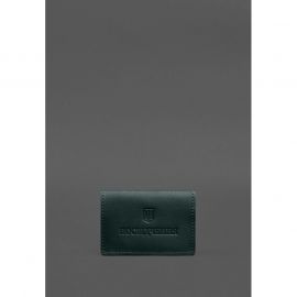 Кожаная обложка для пенсионного удостоверения зеленая, фото 1