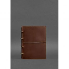 Кожаный блокнот А5 на кольцах (софт-бук) 9.0 в мягкой светло-коричневой обложке, фото 1