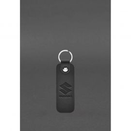 Кожаный брелок для Авто SUZUKI черный краст, фото 1