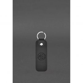 Кожаный брелок для Авто MG черный краст, фото 1