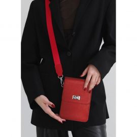 Кожаная сумка-чехол для телефона Tina Красная, фото 1